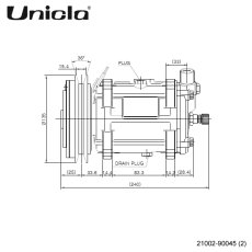 画像4: Unicla（ユニクラ） ACコンプレッサー　UP150-135B-ALIG16-12V-U04　*サンデン SD508系 互換対応 (4)