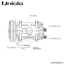 画像3: Unicla（ユニクラ） ACコンプレッサー　UP150-135B-ALIG16-12V-U04　*サンデン SD508系 互換対応 (3)