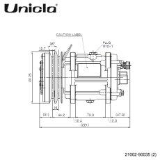 画像4: Unicla（ユニクラ） ACコンプレッサー　UP120-125AA-12V-DD　*サンデン SD507 互換対応 (4)
