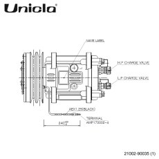 画像3: Unicla（ユニクラ） ACコンプレッサー　UP120-125AA-12V-DD　*サンデン SD507 互換対応 (3)