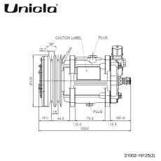 画像4: Unicla（ユニクラ） ACコンプレッサー　UP120-125AA-12V-U04　*サンデン SD507 互換対応 (4)