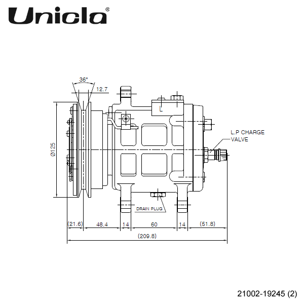 Unicla（ユニクラ） ACコンプレッサー UC90-125A-FN-C - ARD オンラインショップ